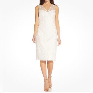 NEW Adrianna Papell dress size 2 ivory cream embroidered cocktail dress 🩷‎